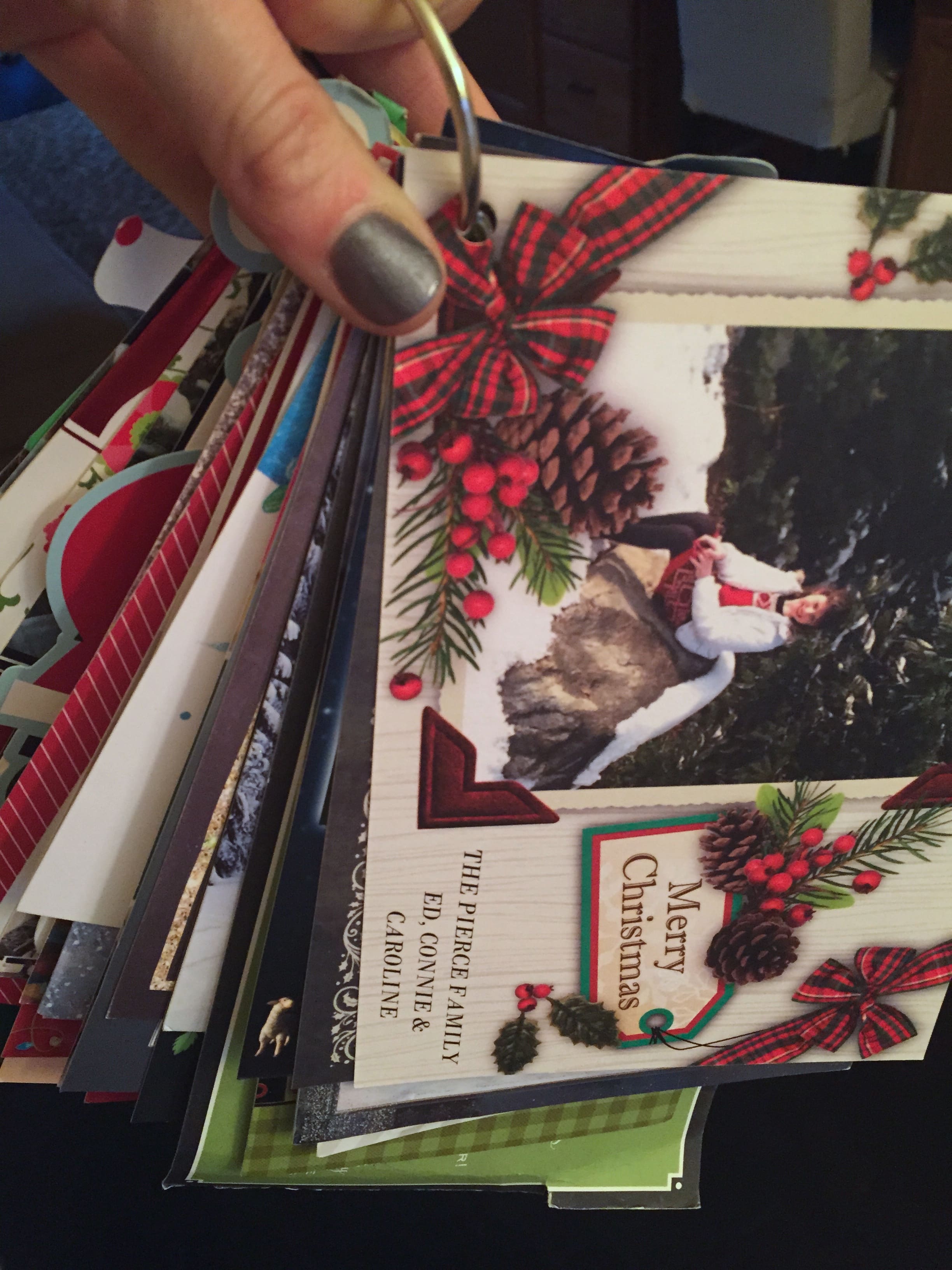 Christmas card- reusing christmas cards- christmas card ring- prayer cards- prayer ring- do it yourself