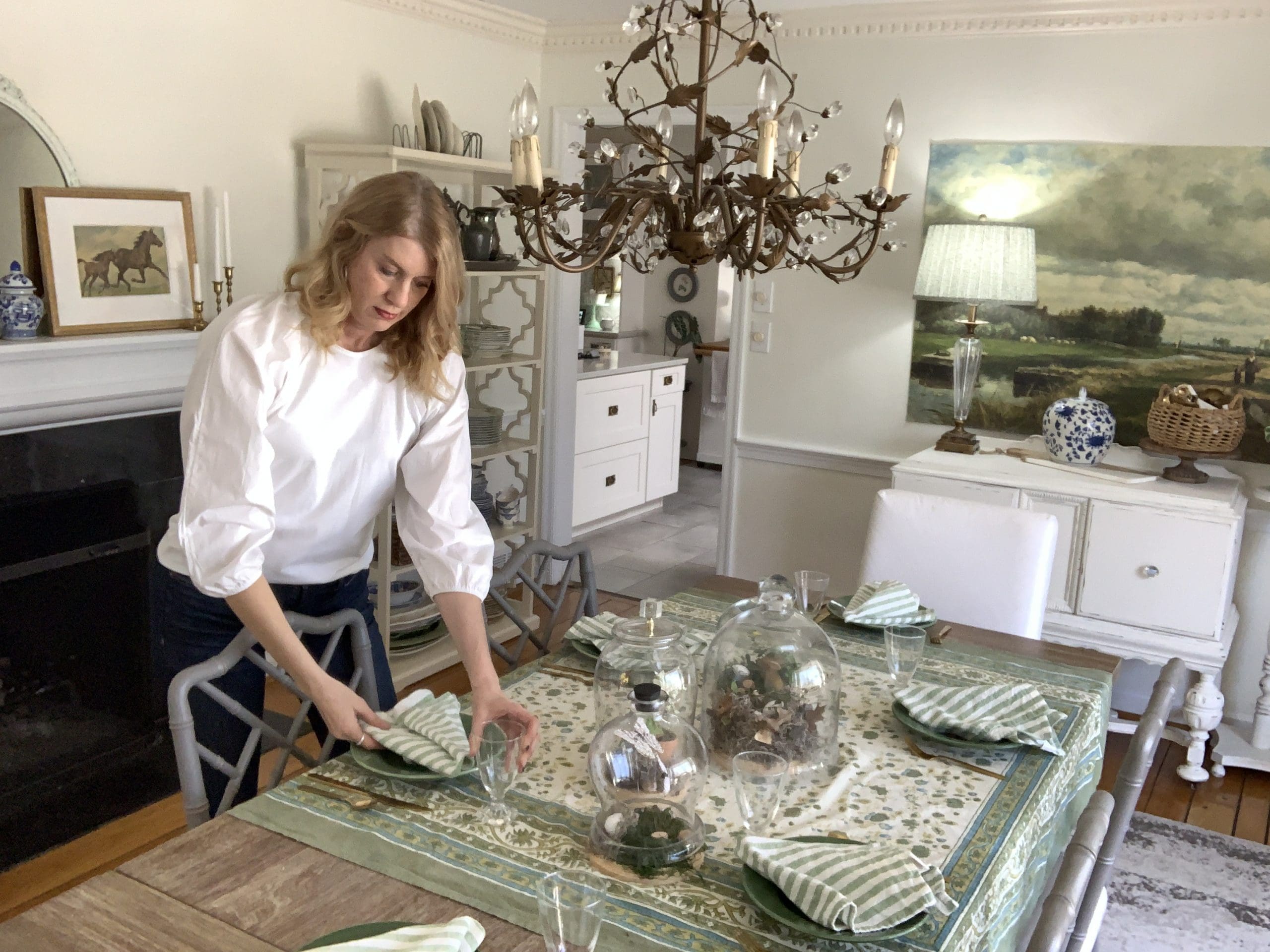 Spring Table Using Glass Cloches~ White Cottage Home & Living