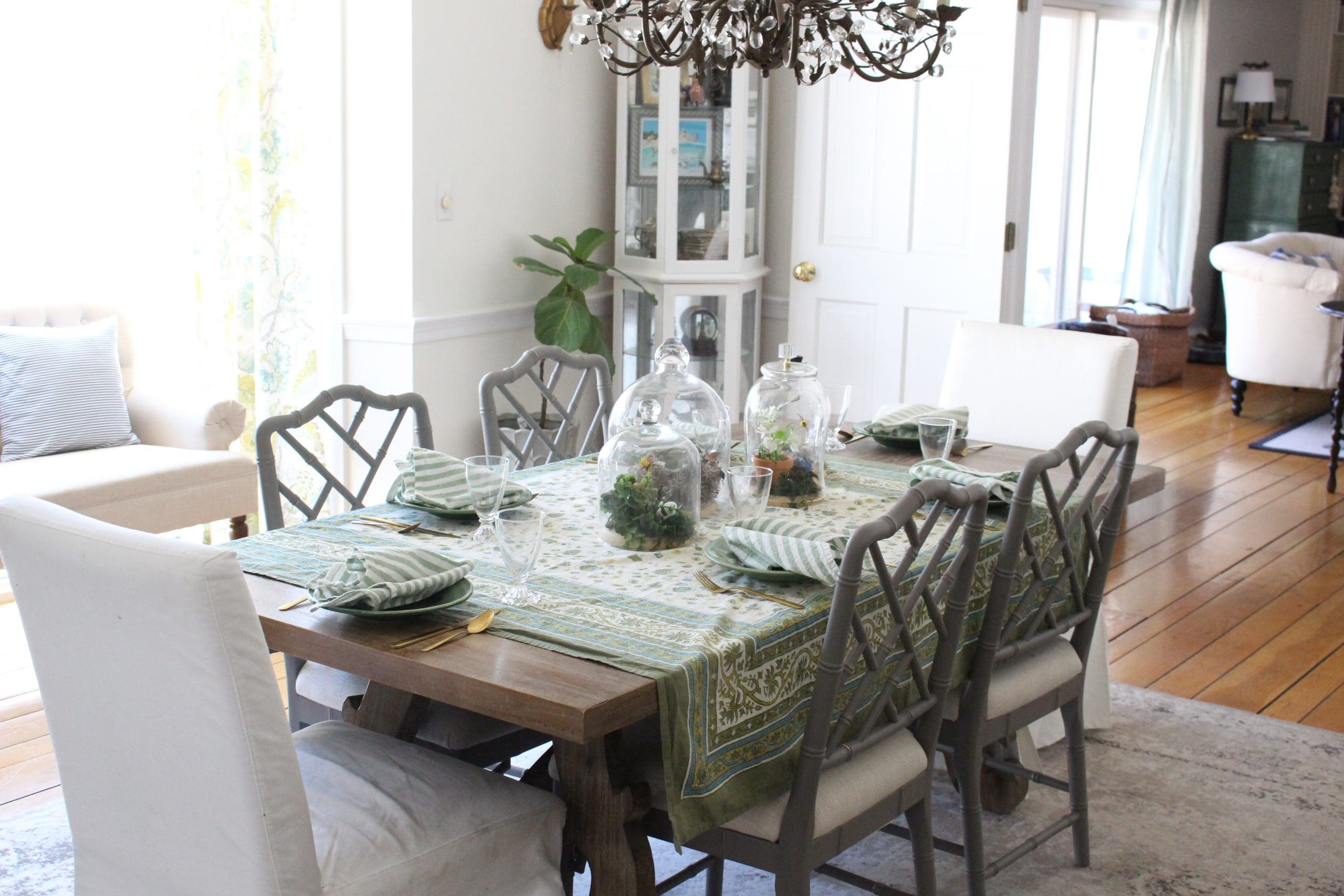 Spring Table Using Glass Cloches~ White Cottage Home & Living
