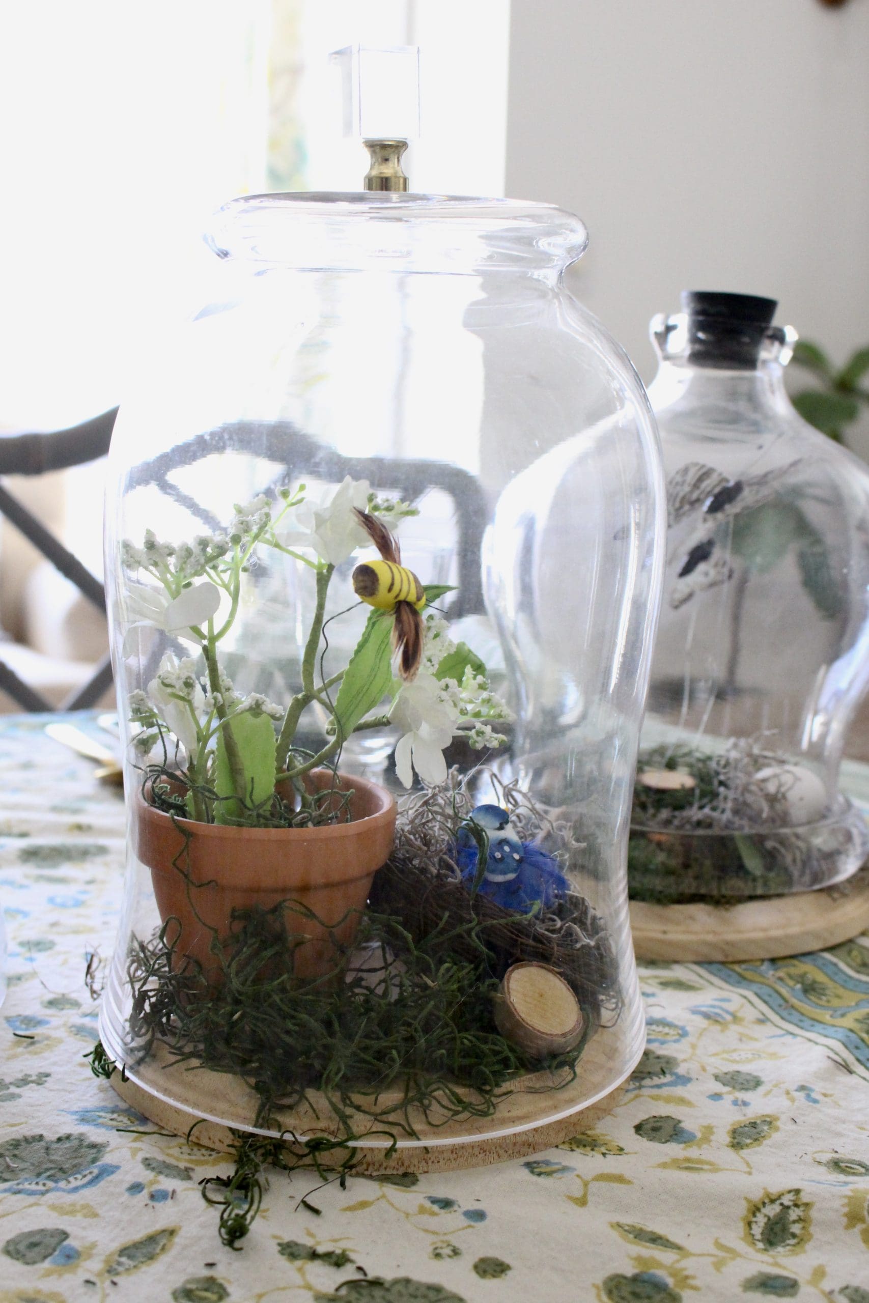Spring Table Using Glass Cloches~ White Cottage Home & Living