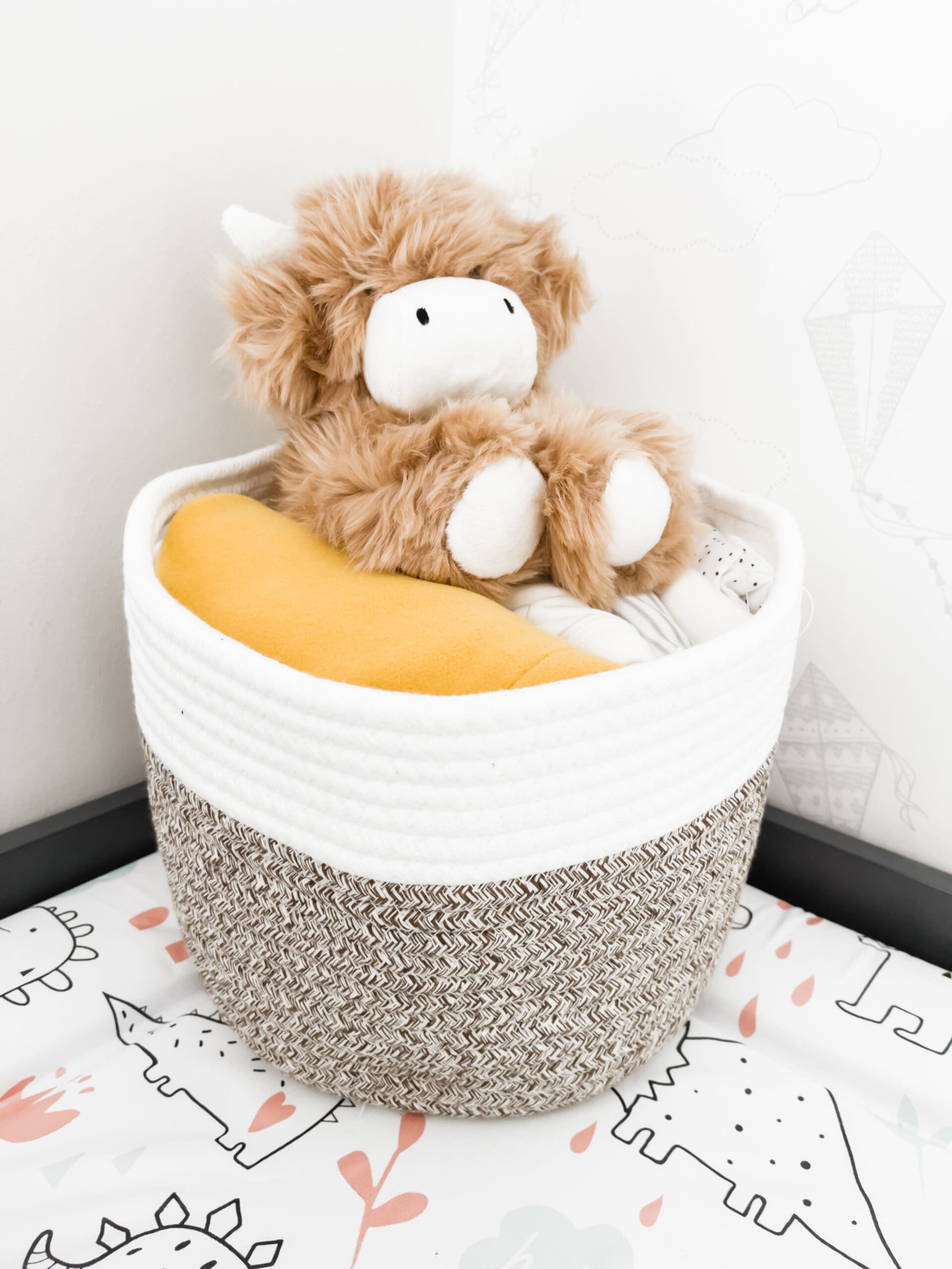 using rope baskets in the nursery