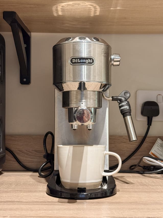 DeLonghi Dedica with drip tray removed